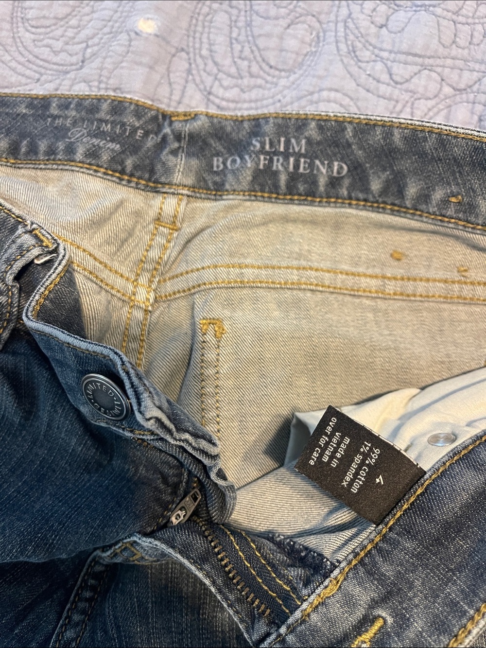 The Limited Slim Boyfriend Jeans - Medium Blue Wash